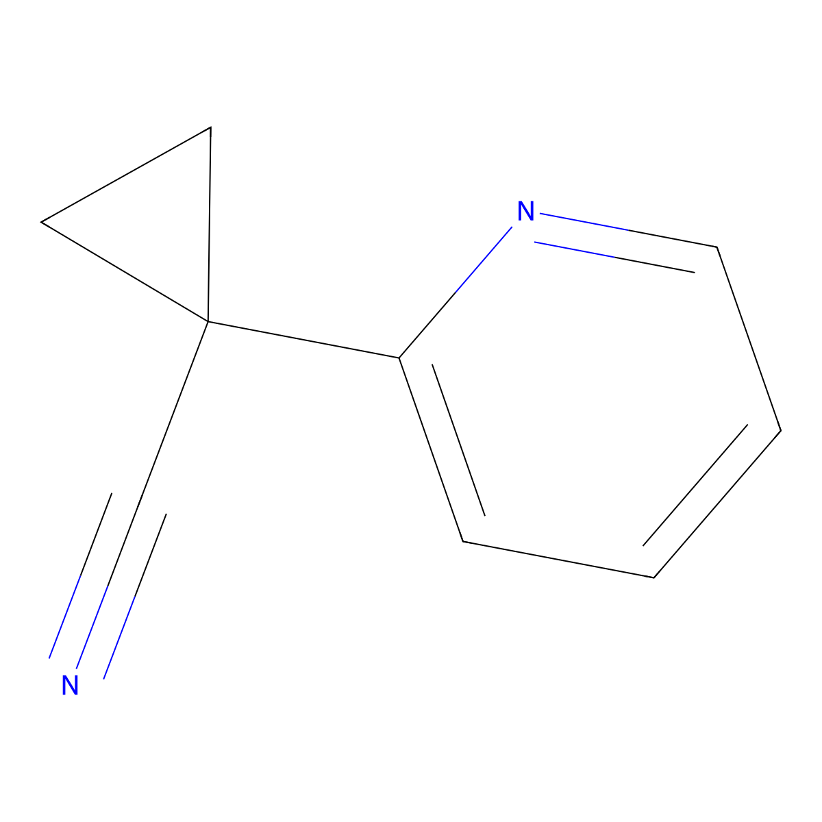 1-(Pyridin-2-yl)cyclopropane-1-carbonitrile molecular structure, CAS 162960-28-3