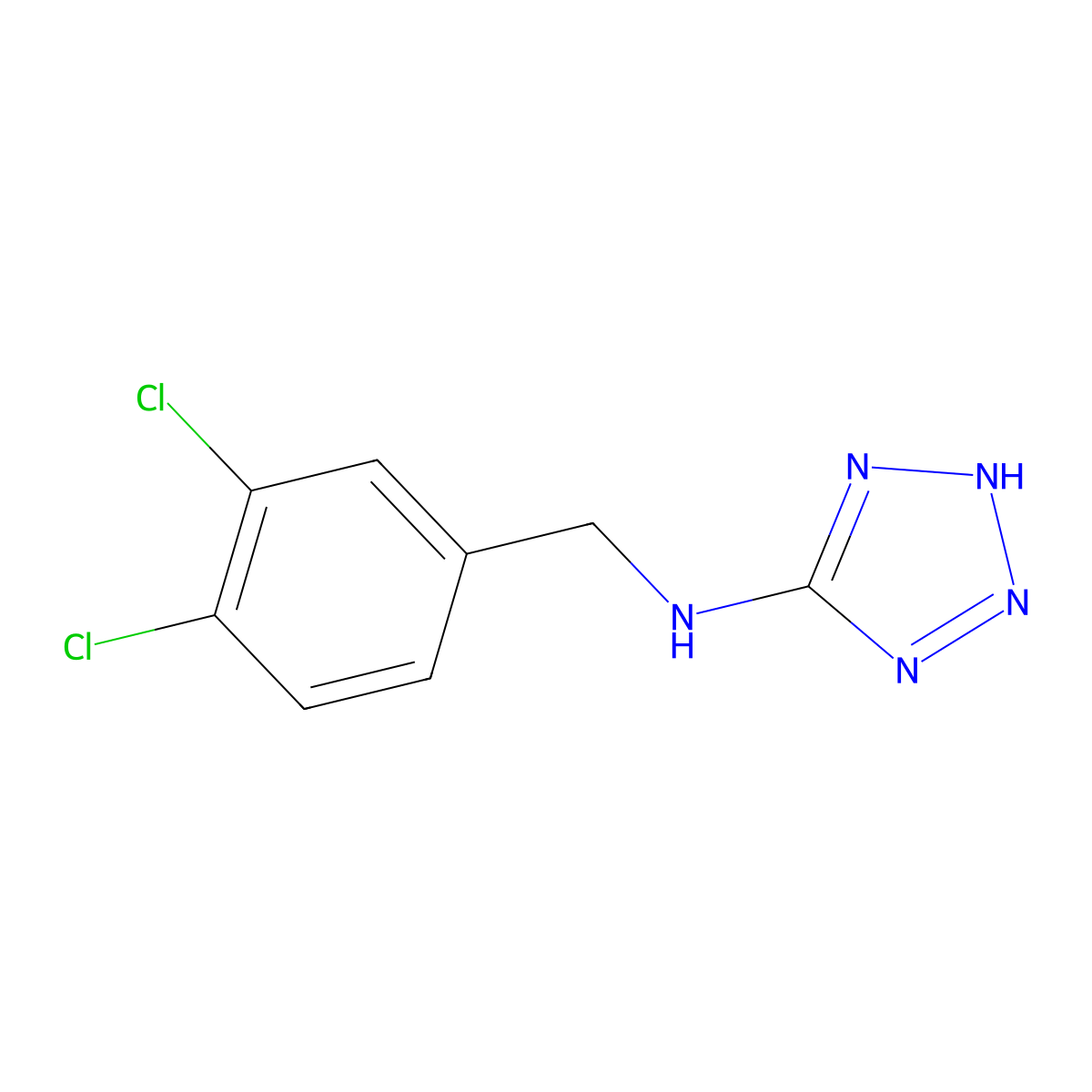 N-[(3,4-dichlorophenyl)methyl]-2H-tetrazol-5-amine molecular structure, CAS 162960-77-2