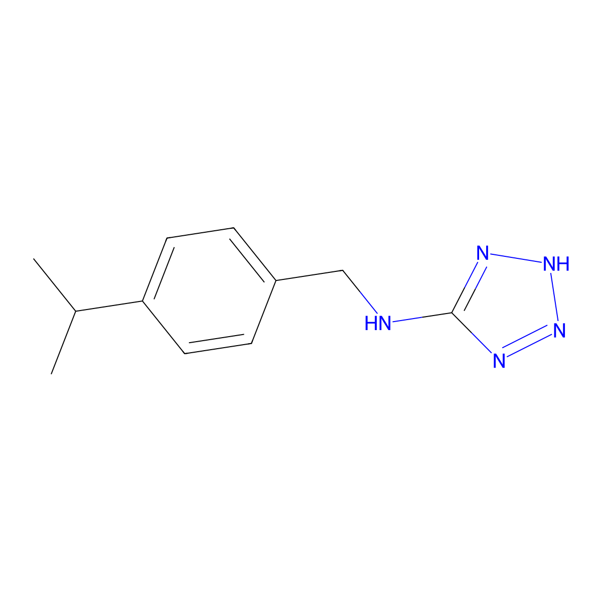 N-[(4-propan-2-ylphenyl)methyl]-2H-tetrazol-5-amine molecular structure, CAS 162960-80-7