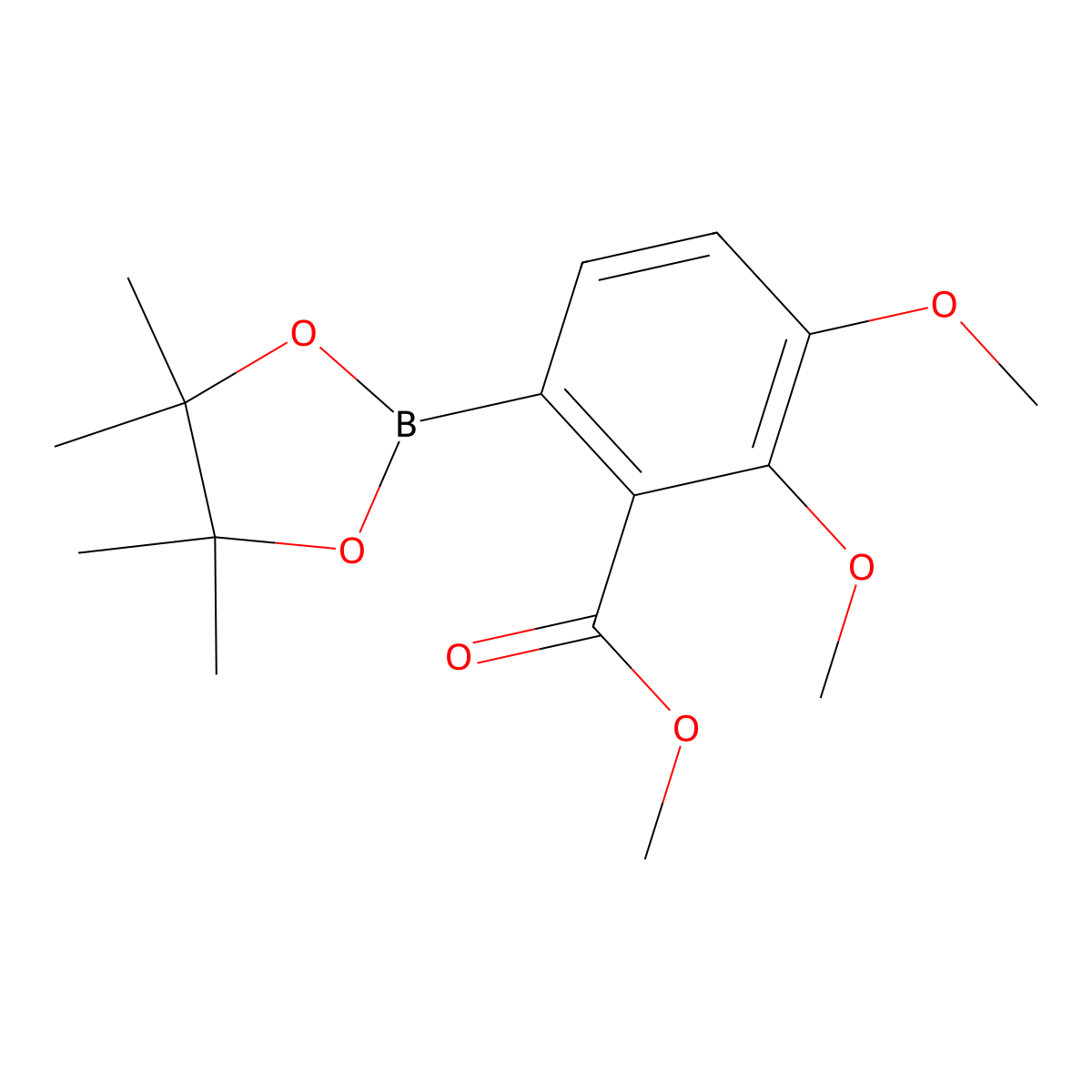 Methyl 2,3-dimethoxy-6-(4,4,5,5-tetramethyl-1,3,2-dioxaborolan-2-yl)benzoate molecular structure, CAS 1629604-13-2