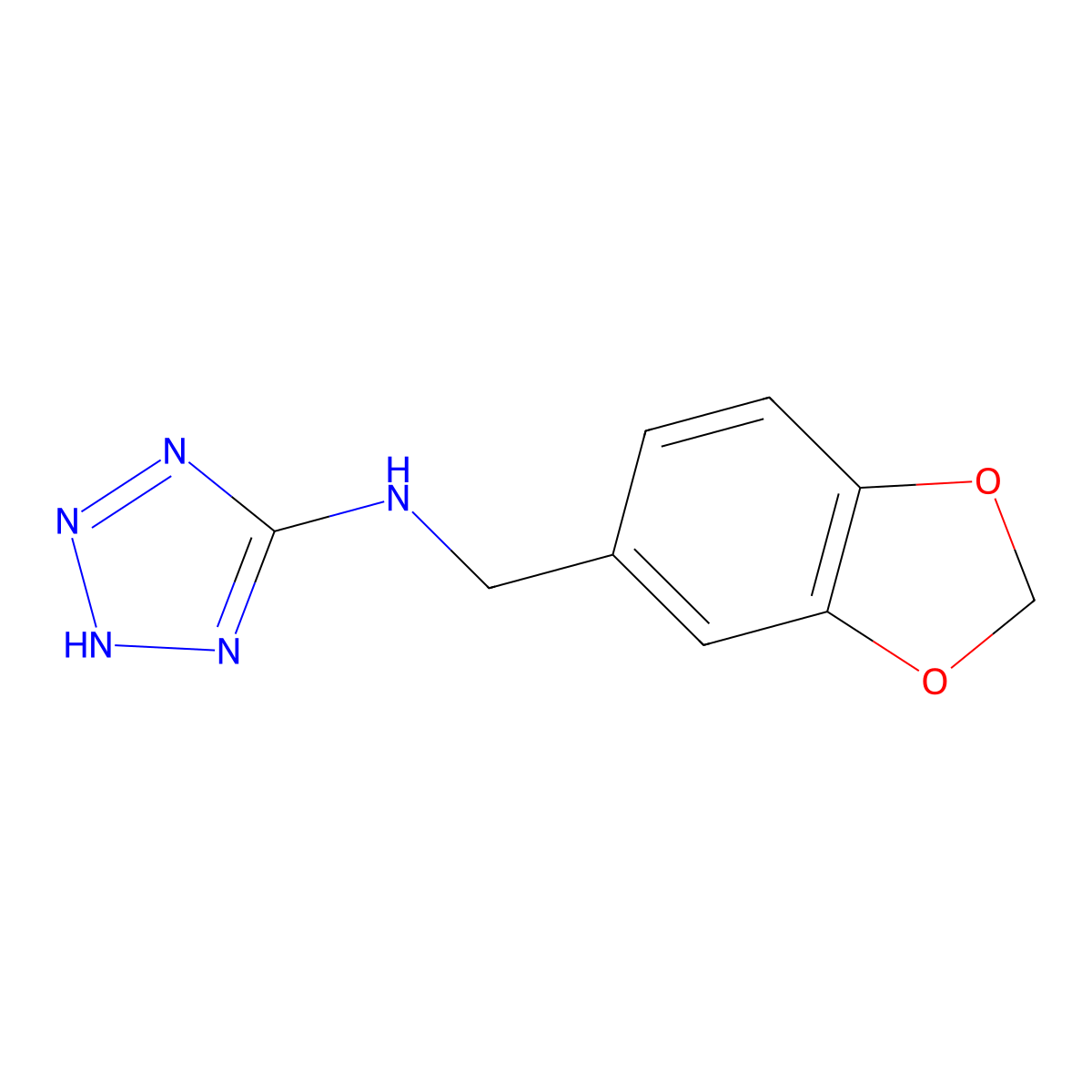 N-(1,3-benzodioxol-5-ylmethyl)-2H-tetrazol-5-amine molecular structure, CAS 162961-18-4