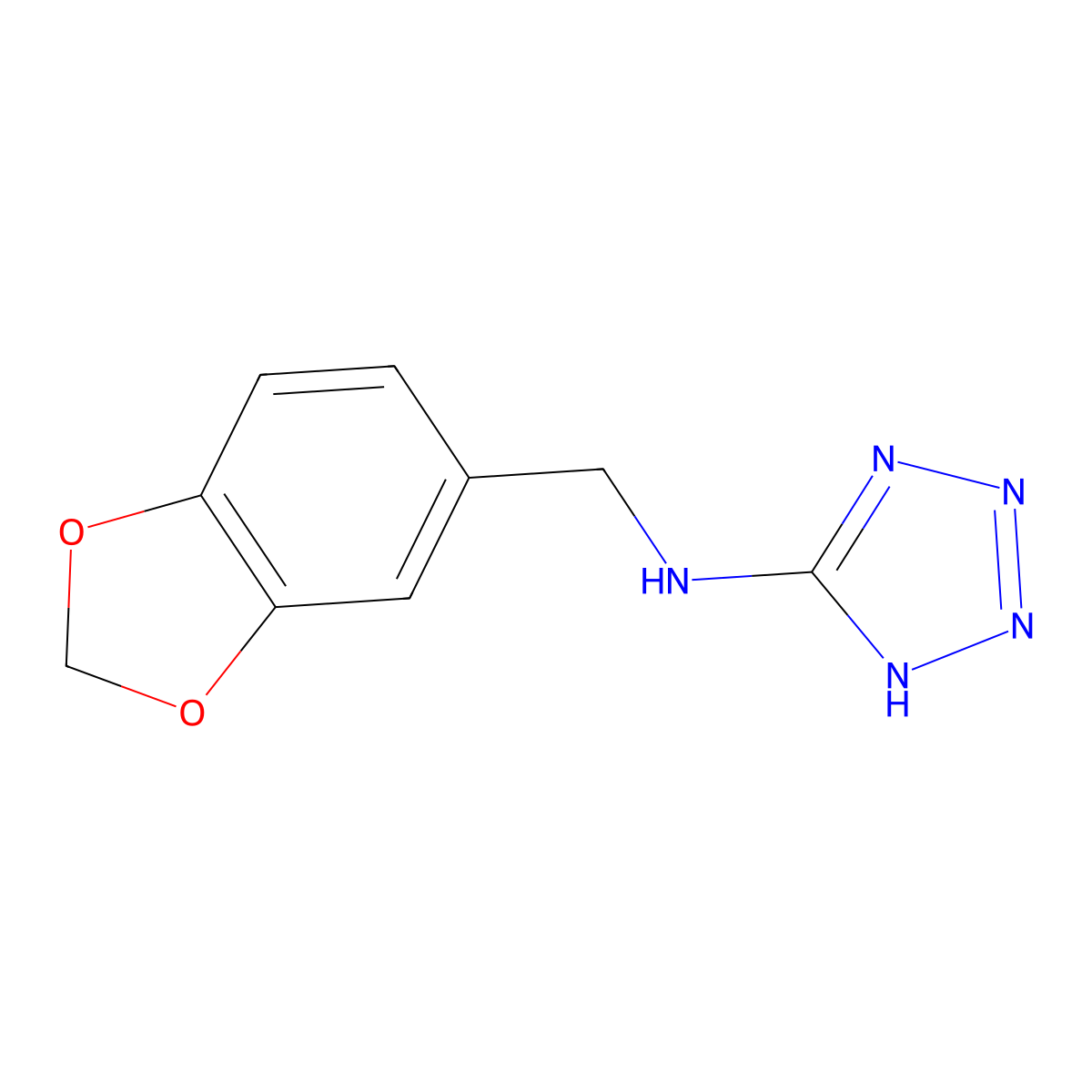 N-(1,3-benzodioxol-5-ylmethyl)-2H-tetrazol-5-amine molecular structure, CAS 162961-18-4