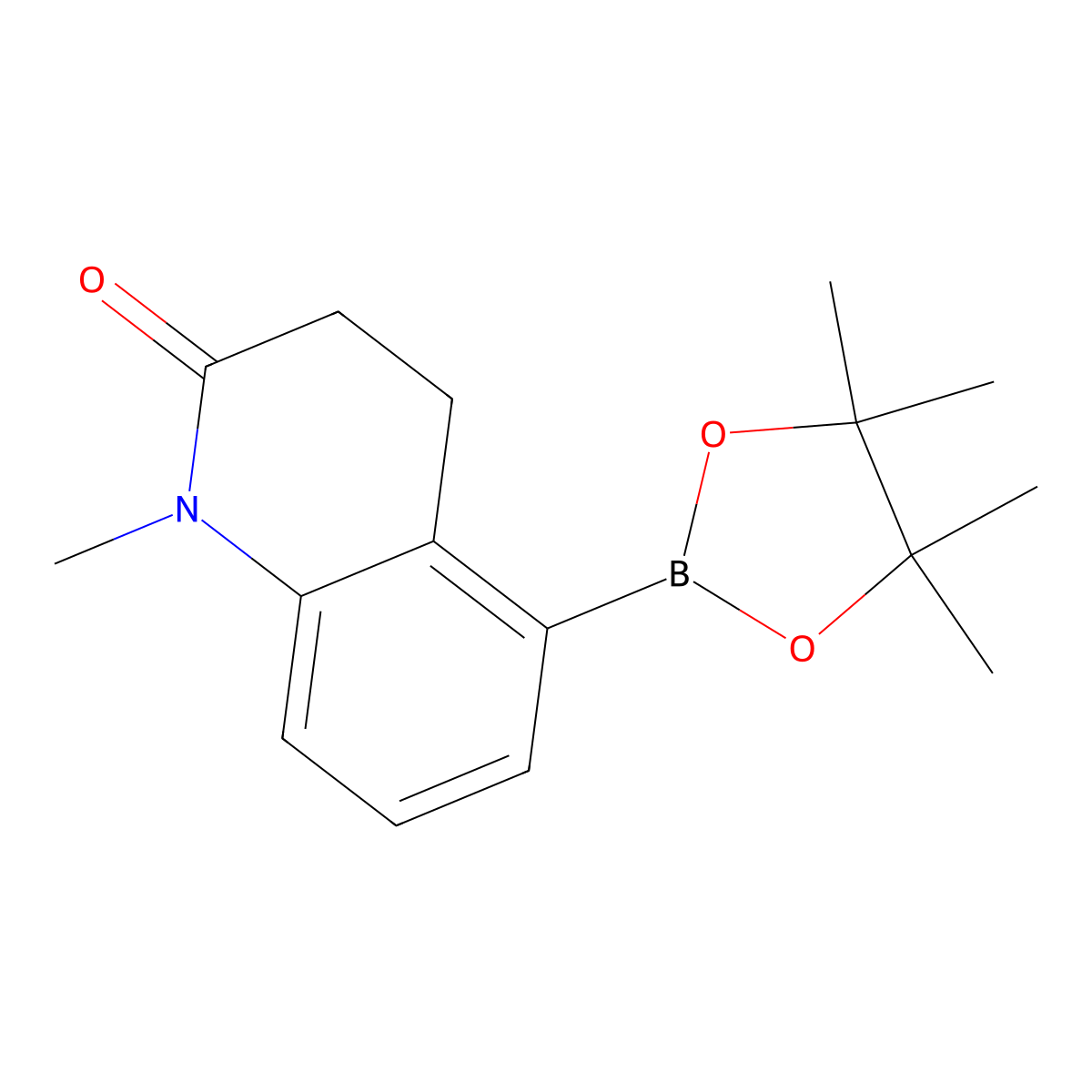 1-methyl-5-(4,4,5,5-tetramethyl-1,3,2-dioxaborolan-2-yl)-3,4-dihydroquinolin-2(1H)-one molecular structure, CAS 1629612-36-7