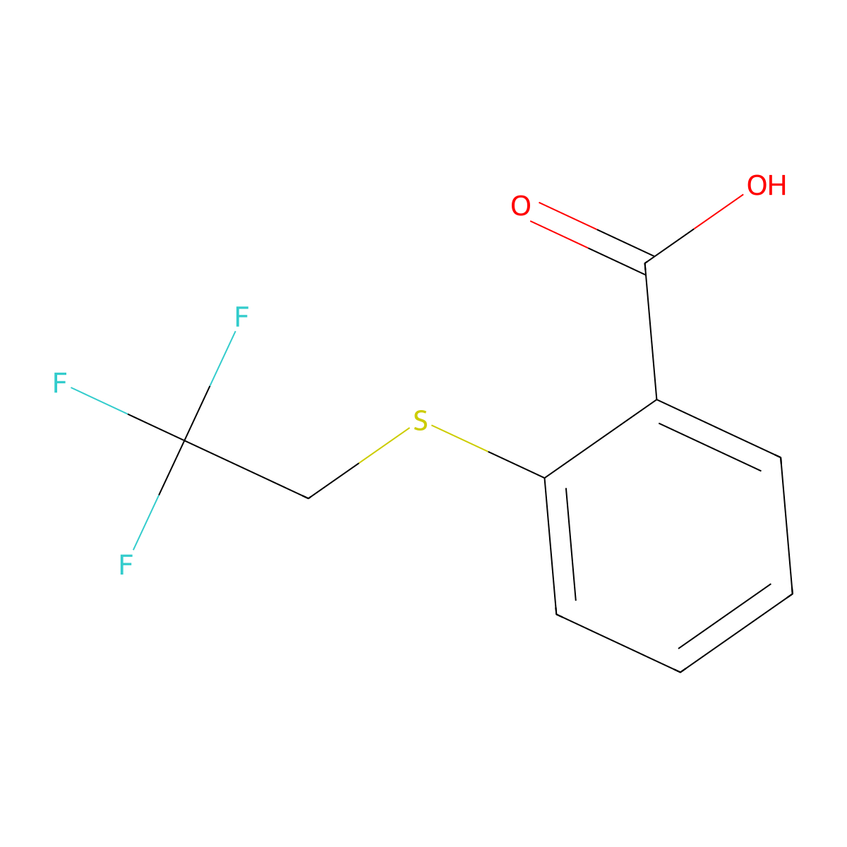 2-((2,2,2-Trifluoroethyl)sulfanyl)benzoic acid molecular structure, CAS 162965-55-1