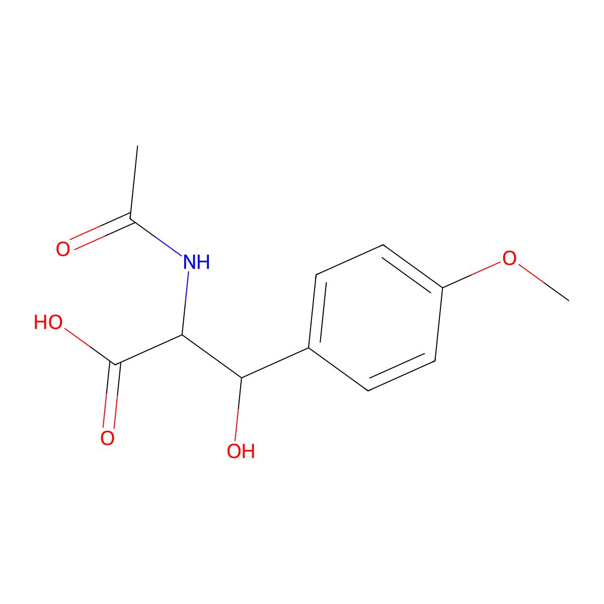 2-Acetamido-3-hydroxy-3-(4-methoxyphenyl)propanoic acid molecular structure, CAS 1629681-62-4
