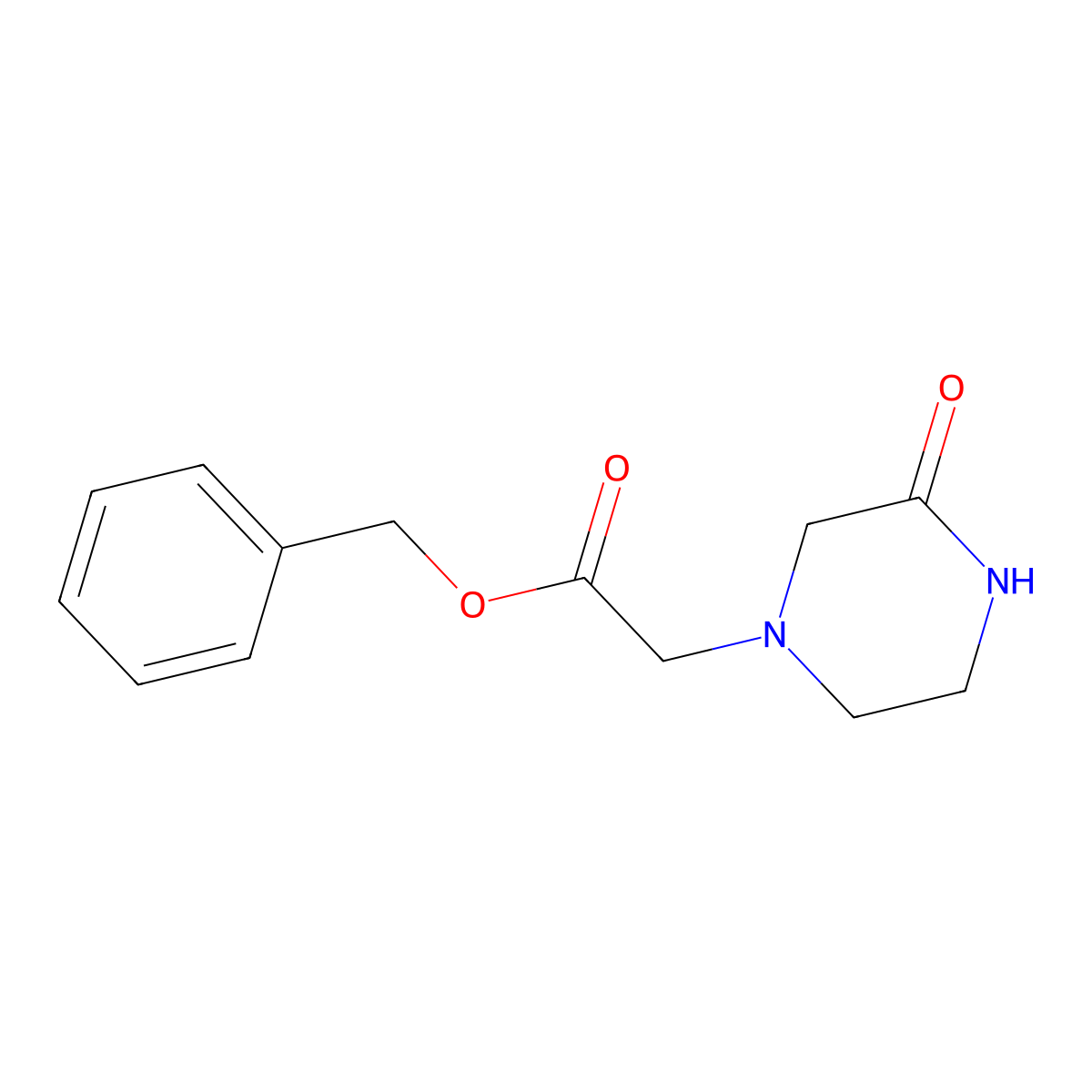 Benzyl (3-oxo-1-piperazinyl)acetate molecular structure, CAS 1629681-76-0