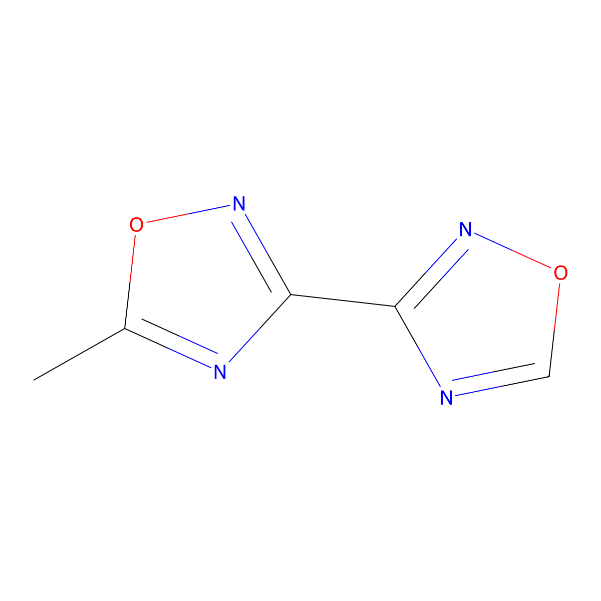 5-Methyl-3-(1,2,4-oxadiazol-3-yl)-1,2,4-oxadiazole molecular structure, CAS 162969-66-6