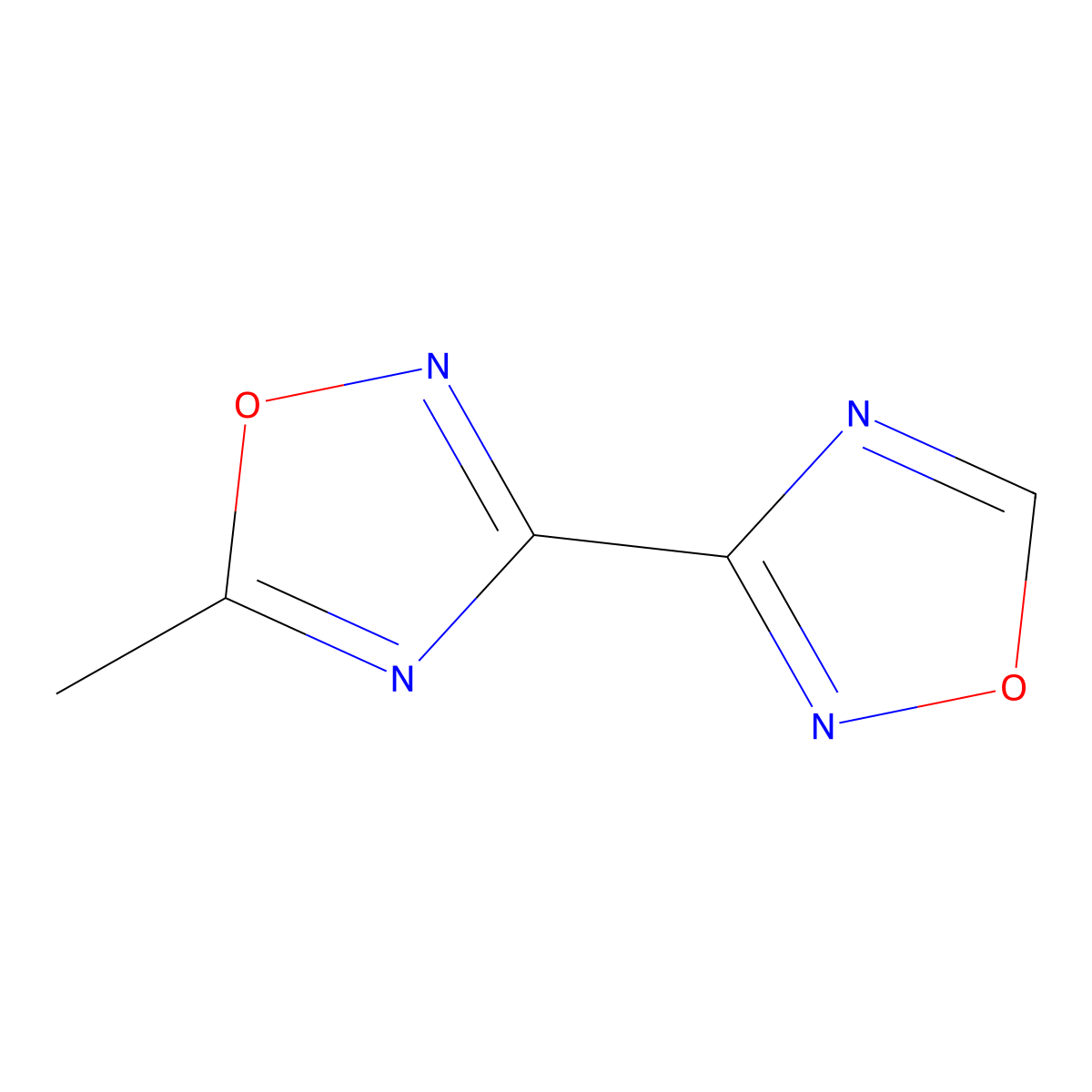 5-Methyl-3-(1,2,4-oxadiazol-3-yl)-1,2,4-oxadiazole molecular structure, CAS 162969-66-6