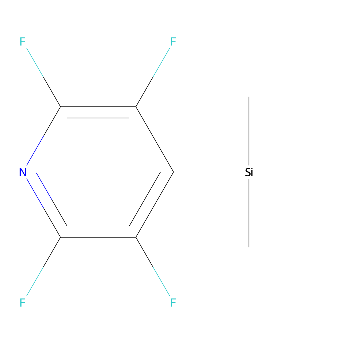 Pyridine, 2,3,5,6-tetrafluoro-4-(trimethylsilyl)- molecular structure, CAS 16297-29-3