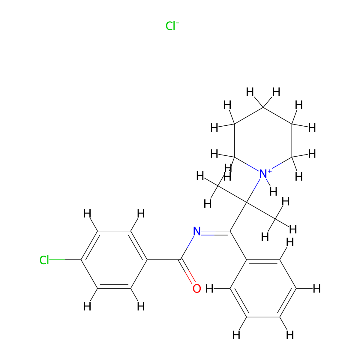 4-Chloro-N-(alpha-(1-methyl-1-piperidinoethyl)benzilidene)benzamide hydrochloride molecular structure, CAS 16297-41-9