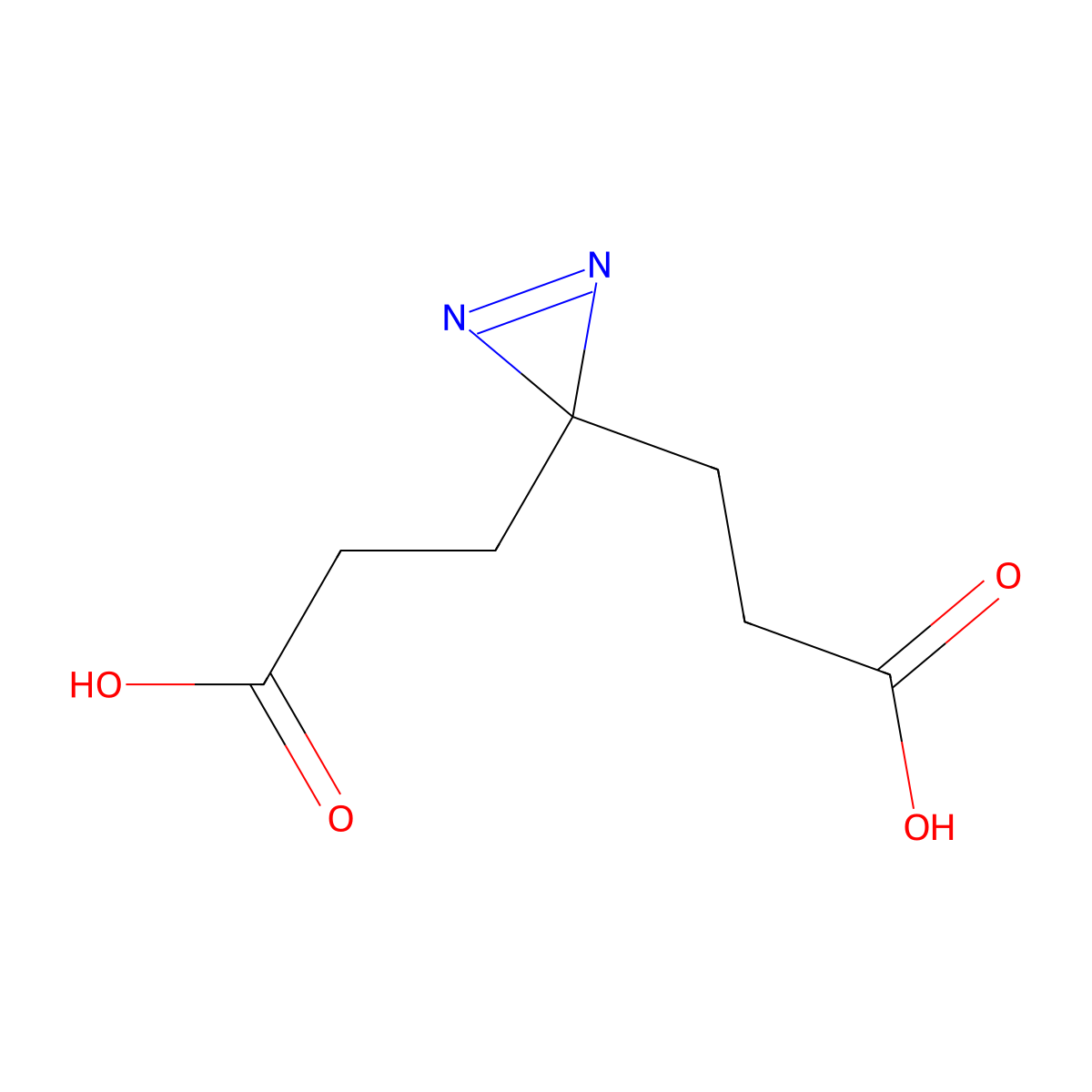 3H-Diazirine-3,3-dipropanoic acid molecular structure, CAS 16297-98-6