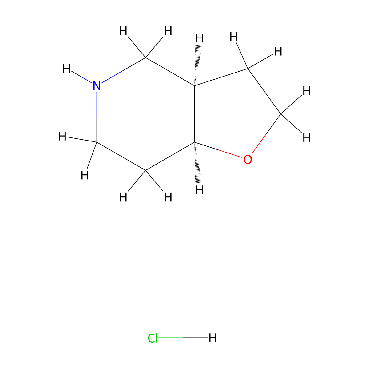 rac-(3aR,7aS)-octahydrofuro(3,2-c)pyridine hydrochloride molecular structure, CAS 1629784-77-5
