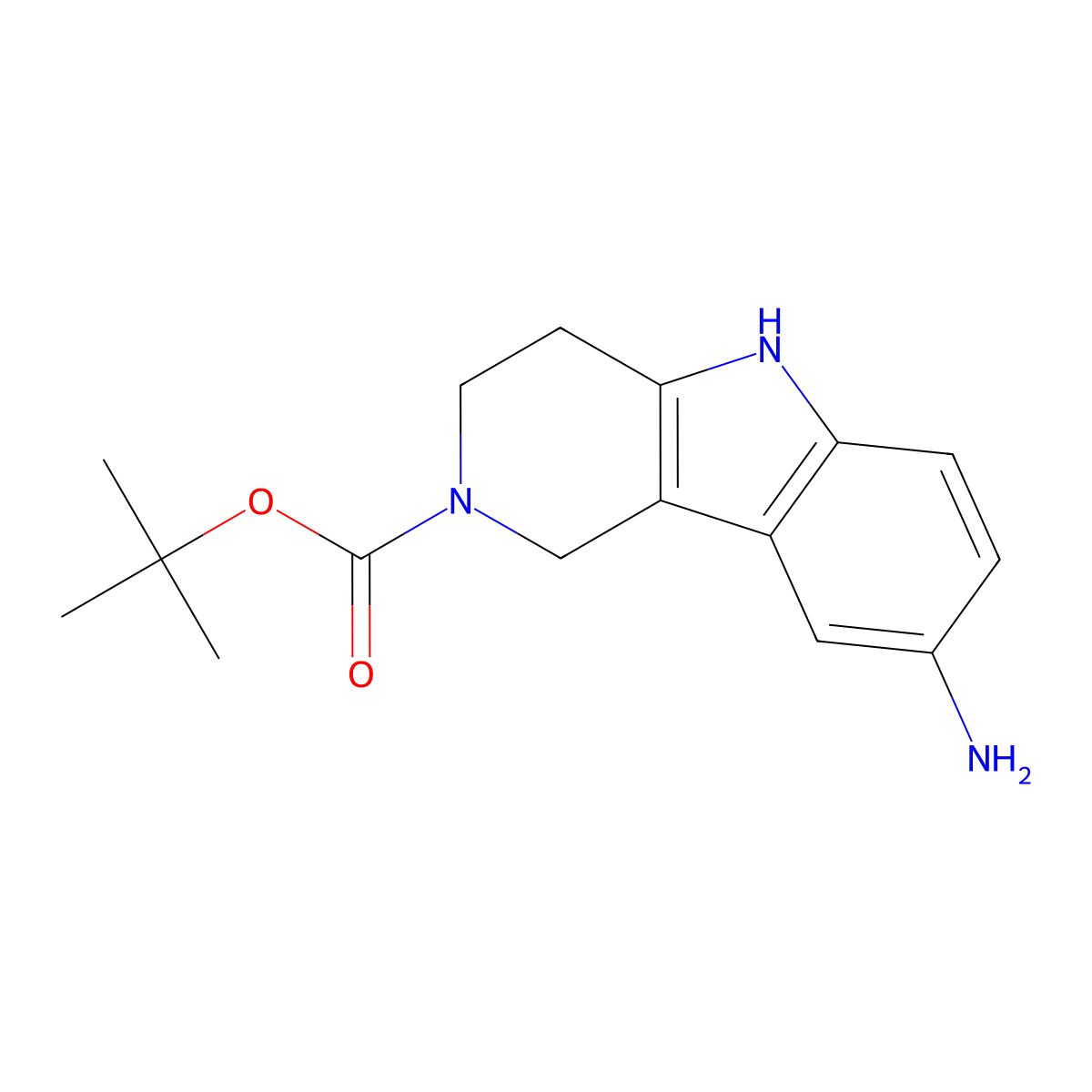 tert-Butyl 8-amino-3,4-dihydro-1H-pyrido[4,3-b]indole-2(5H)-carboxylate molecular structure, CAS 1629788-10-8