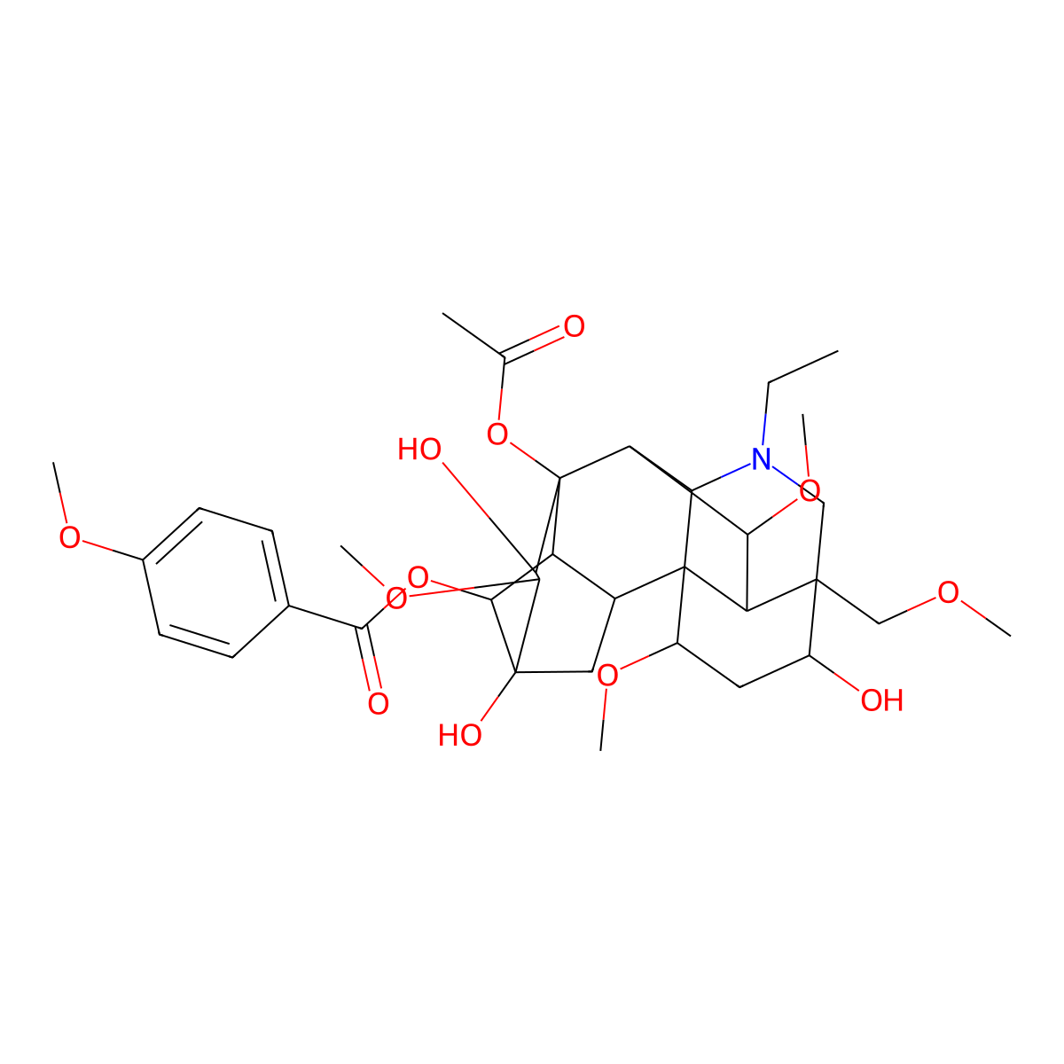 Jesaconitine molecular structure, CAS 16298-90-1