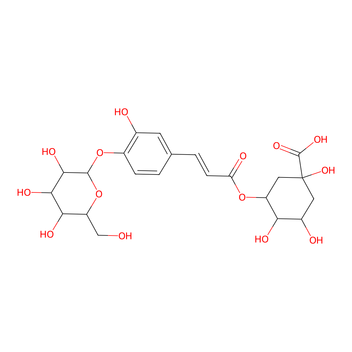 5-O-(3'-O-Glucosylcaffeoyl)quinic acid molecular structure, CAS 1629852-63-6