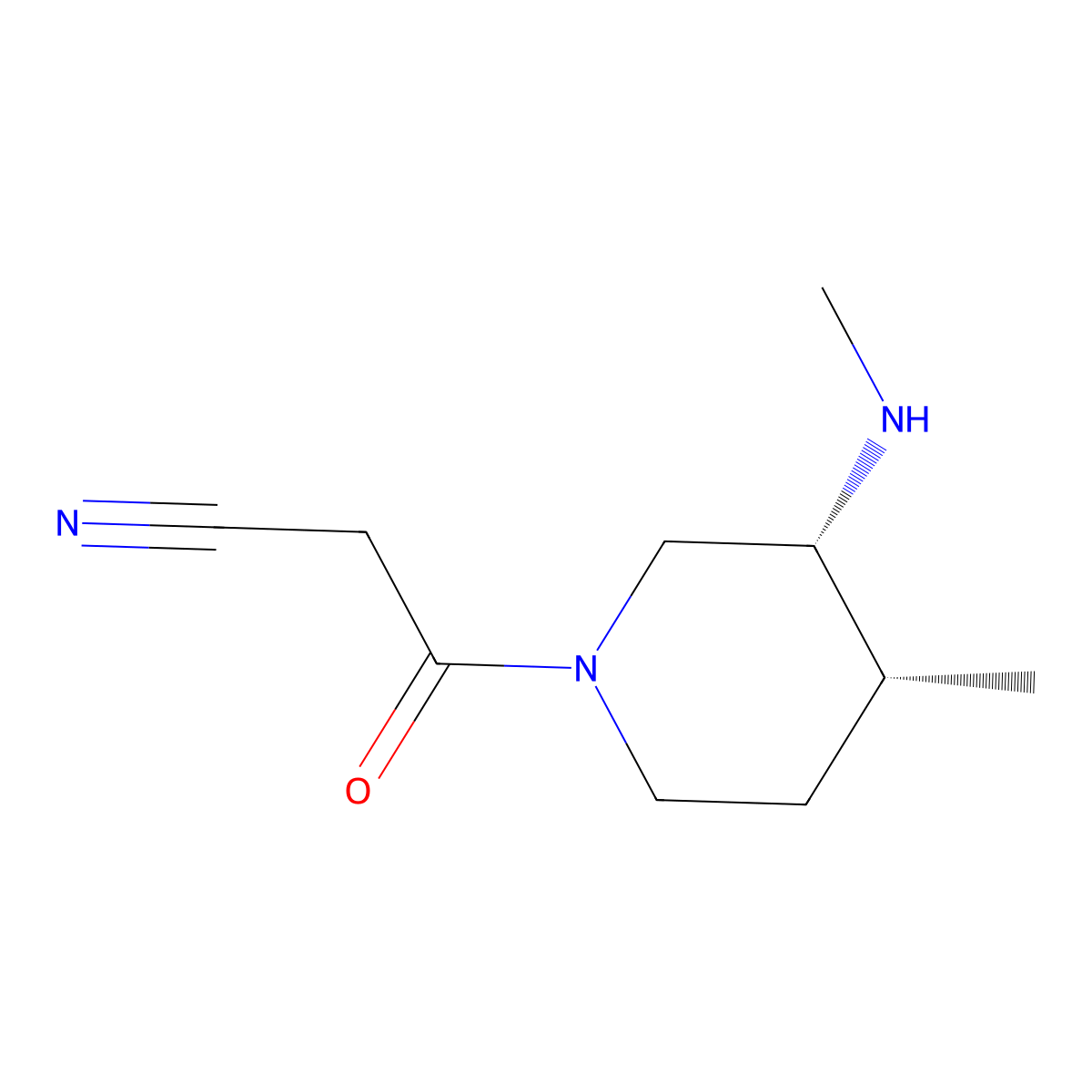 (3R,4R)-4-Methyl-3-(methylamino)-beta-oxo-1-piperidinepropanenitrile molecular structure, CAS 1629858-78-1