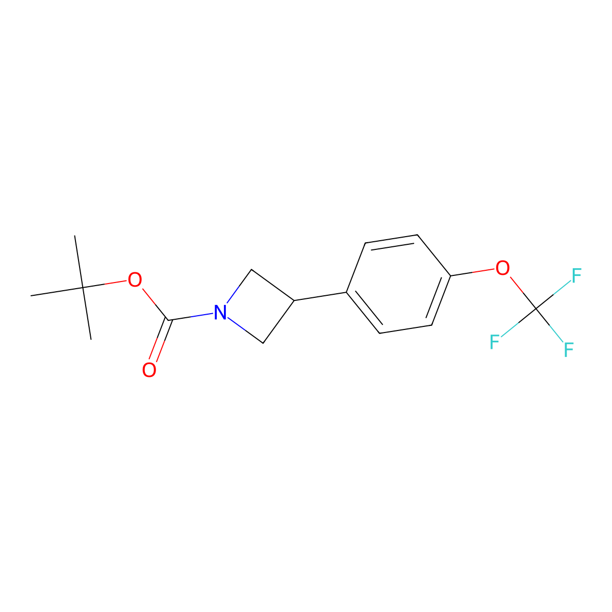 Tert-butyl 3-(4-(trifluoromethoxy)phenyl)azetidine-1-carboxylate molecular structure, CAS 1629889-08-2