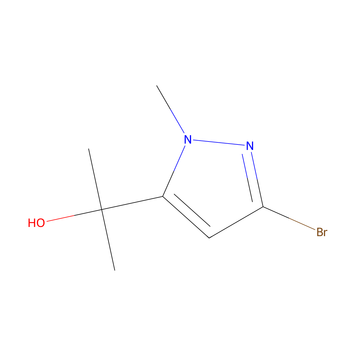 2-(3-bromo-1-methyl-1H-pyrazol-5-yl)propan-2-ol molecular structure, CAS 1629891-52-6