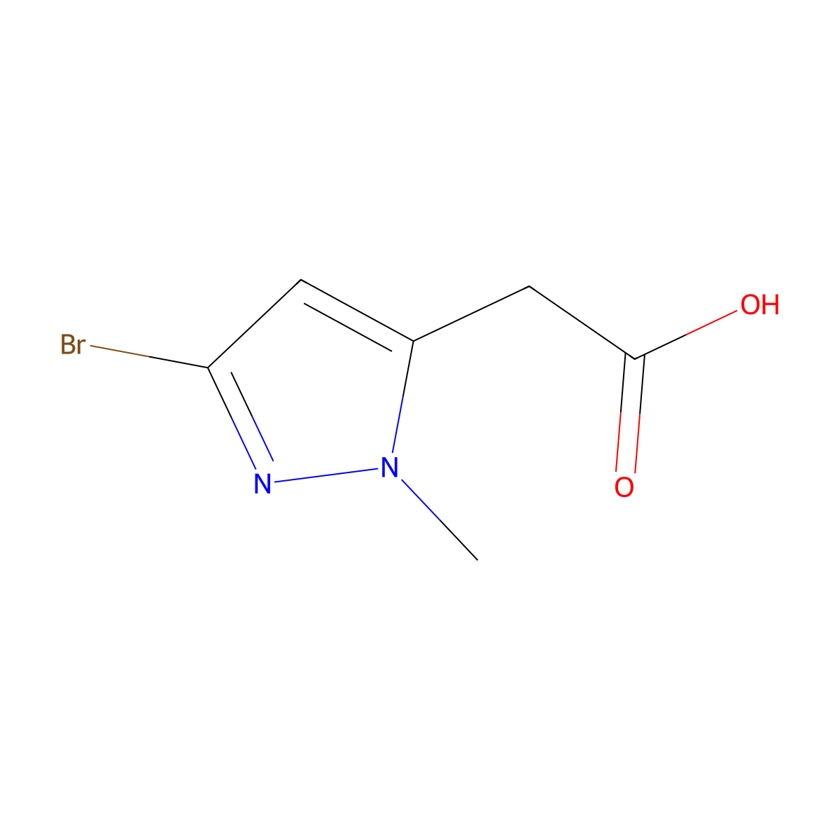2-(3-bromo-1-methyl-1H-pyrazol-5-yl)acetic acid molecular structure, CAS 1629892-65-4
