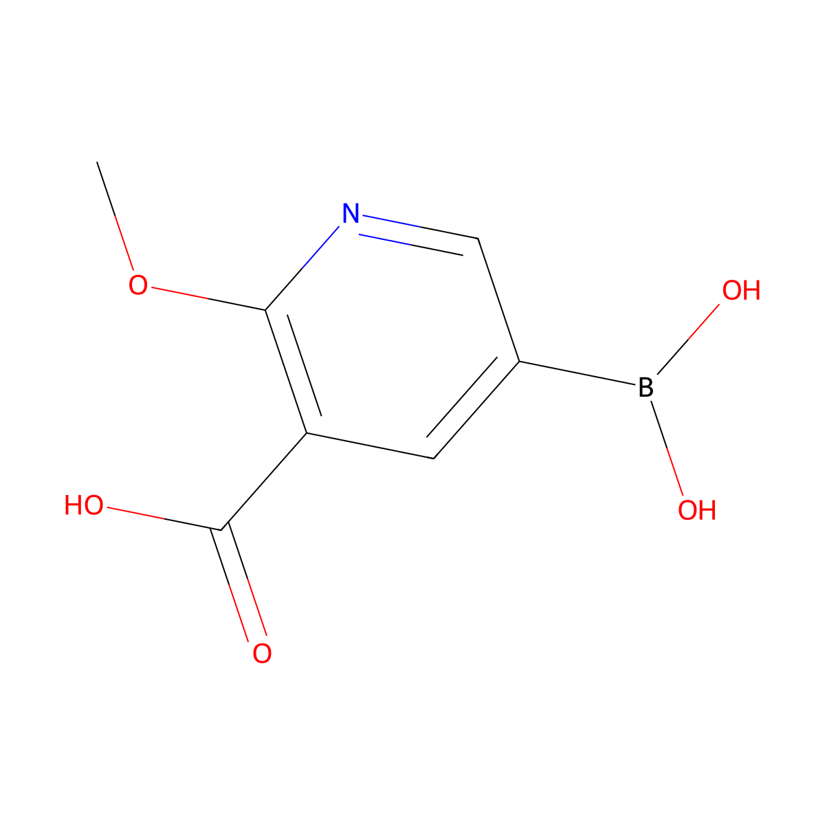 5-Borono-2-methoxy-3-pyridinecarboxylic acid molecular structure, CAS 1629914-88-0