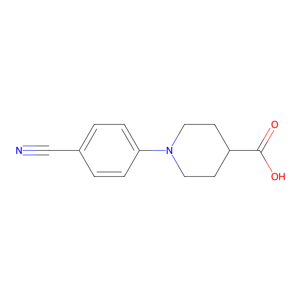 1-(4-Cyanophenyl)piperidine-4-carboxylic acid molecular structure, CAS 162997-21-9