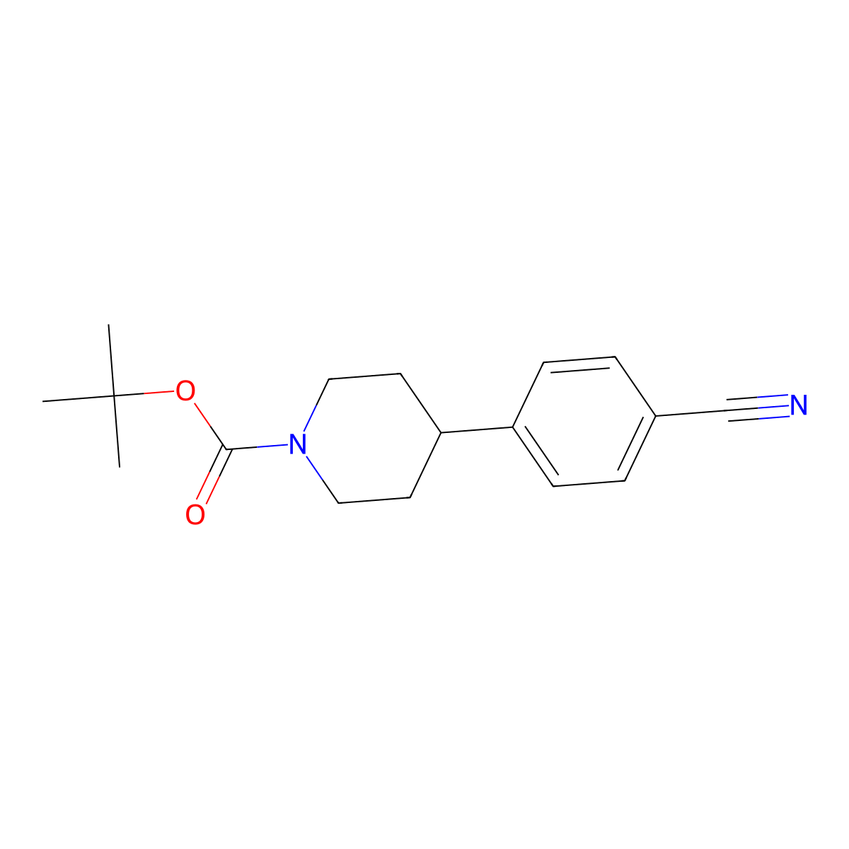 Tert-butyl 4-(4-cyanophenyl)piperidine-1-carboxylate molecular structure, CAS 162997-33-3