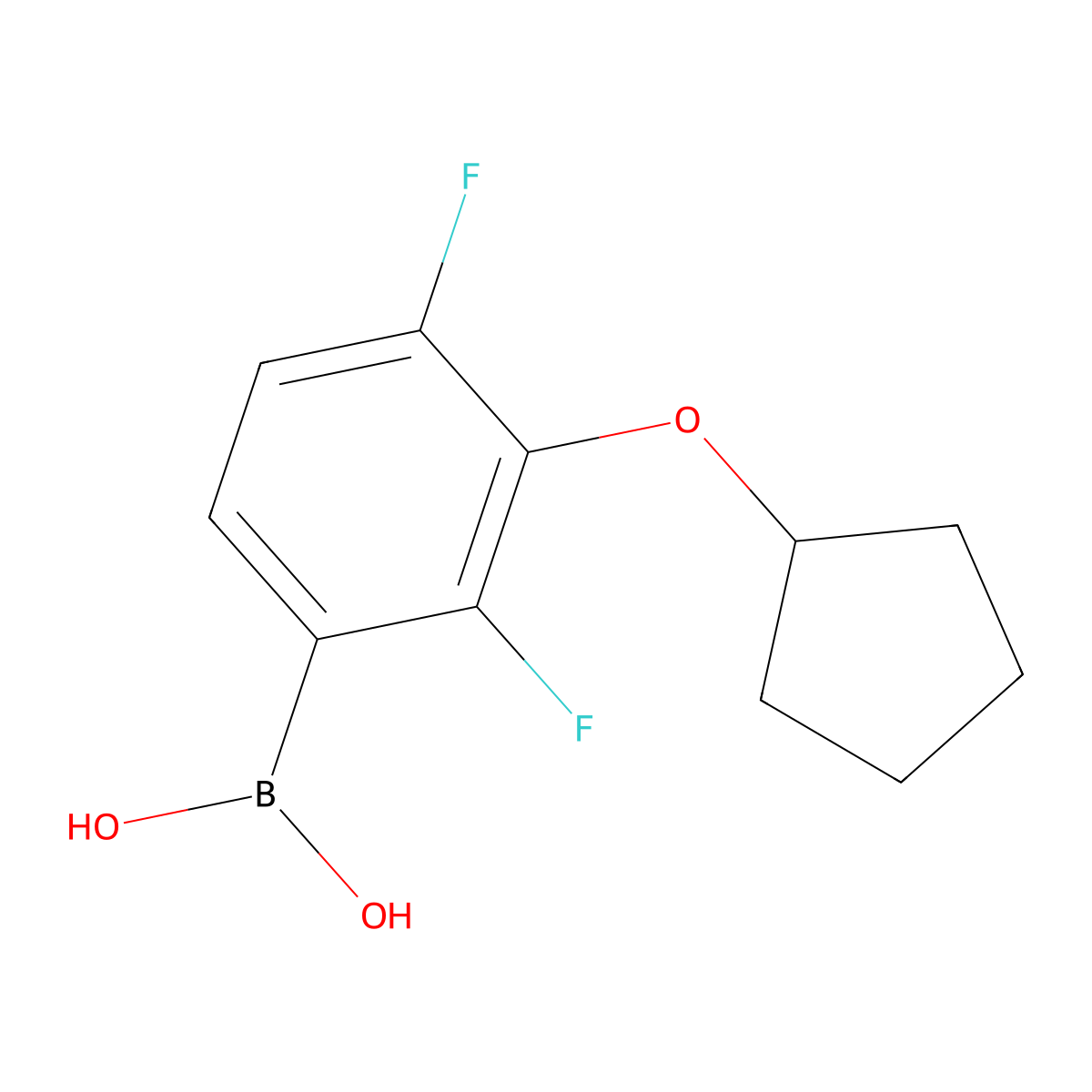 3-(Cyclopentyloxy)-2,4-difluorophenylboronic acid molecular structure, CAS 1629971-64-7