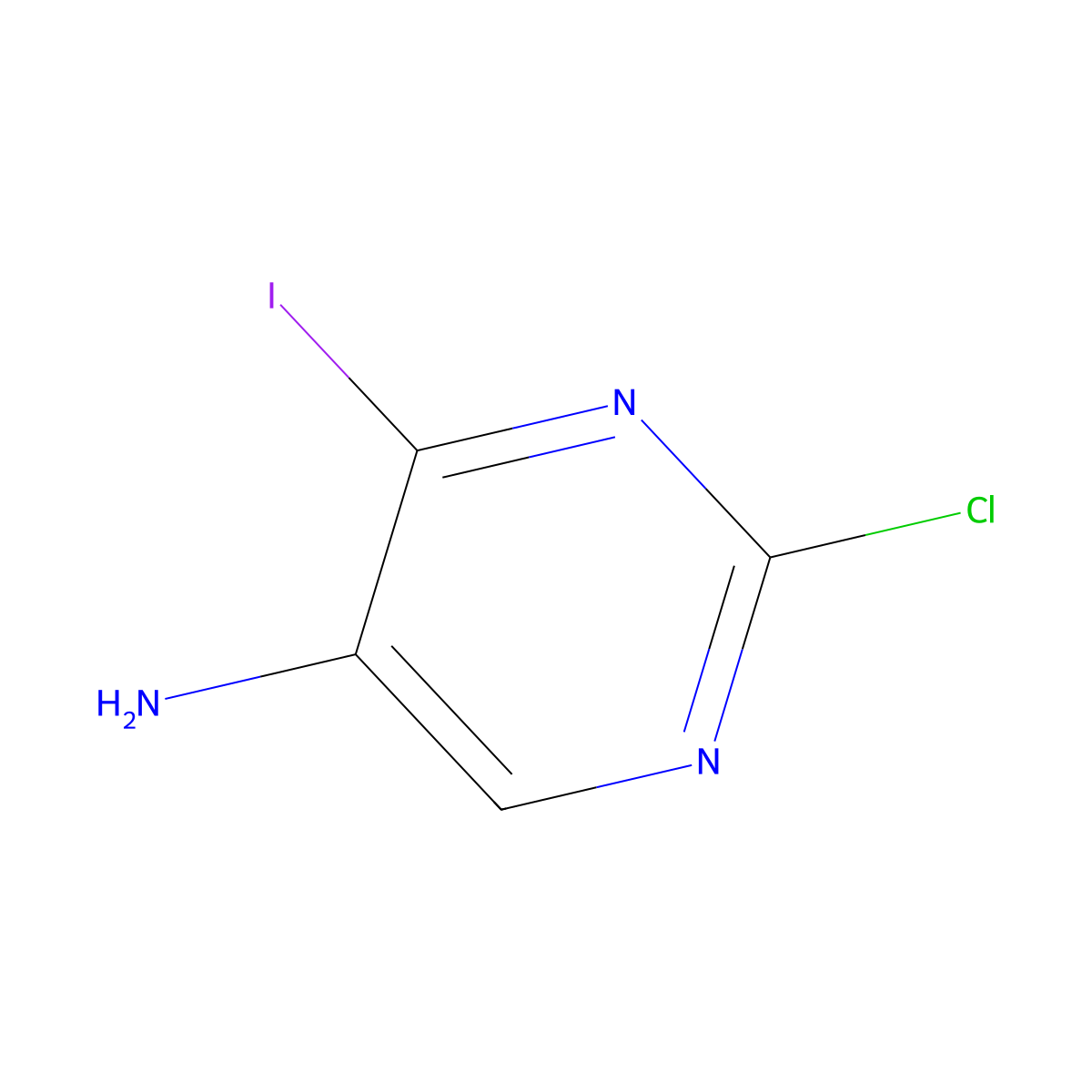 2-Chloro-4-iodopyrimidin-5-amine molecular structure, CAS 1629971-72-7