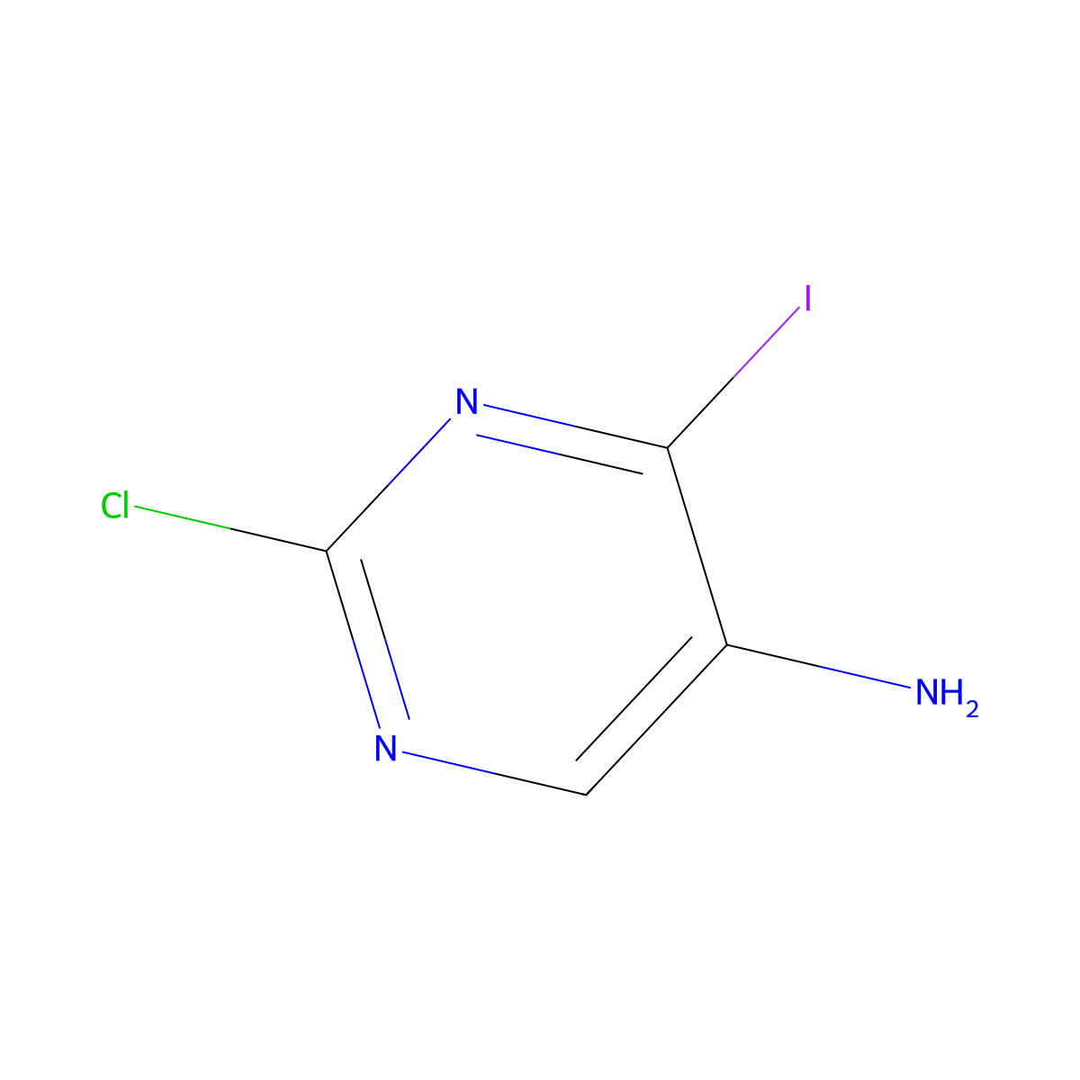 2-Chloro-4-iodopyrimidin-5-amine molecular structure, CAS 1629971-72-7