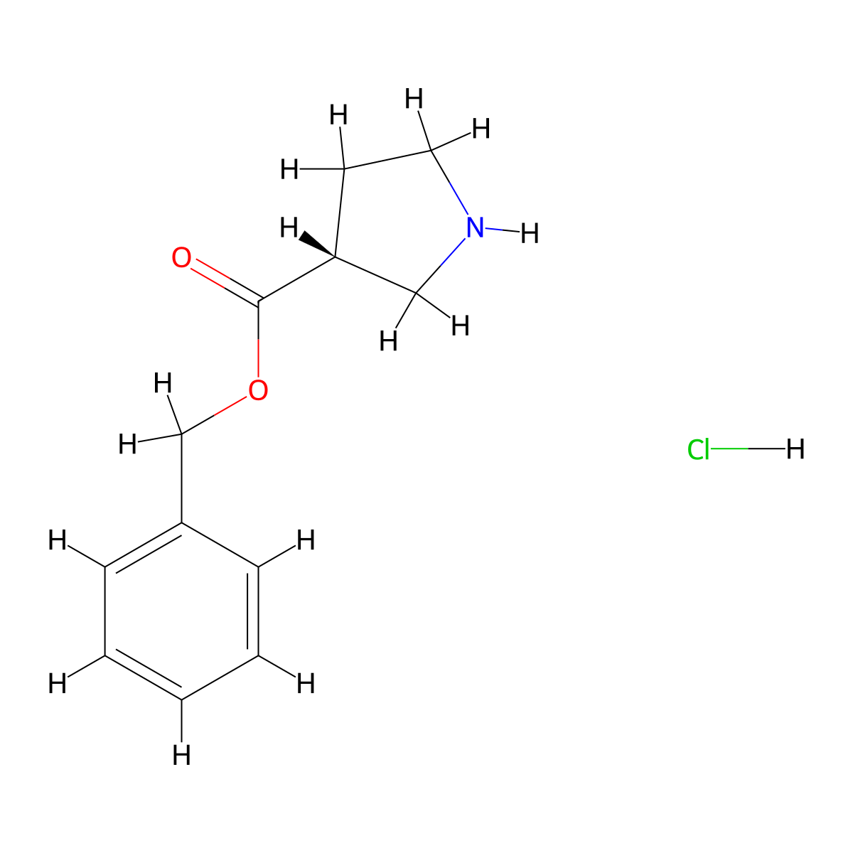 Benzyl (R)-pyrrolidine-3-carboxylate hydrochloride molecular structure, CAS 1629972-49-1