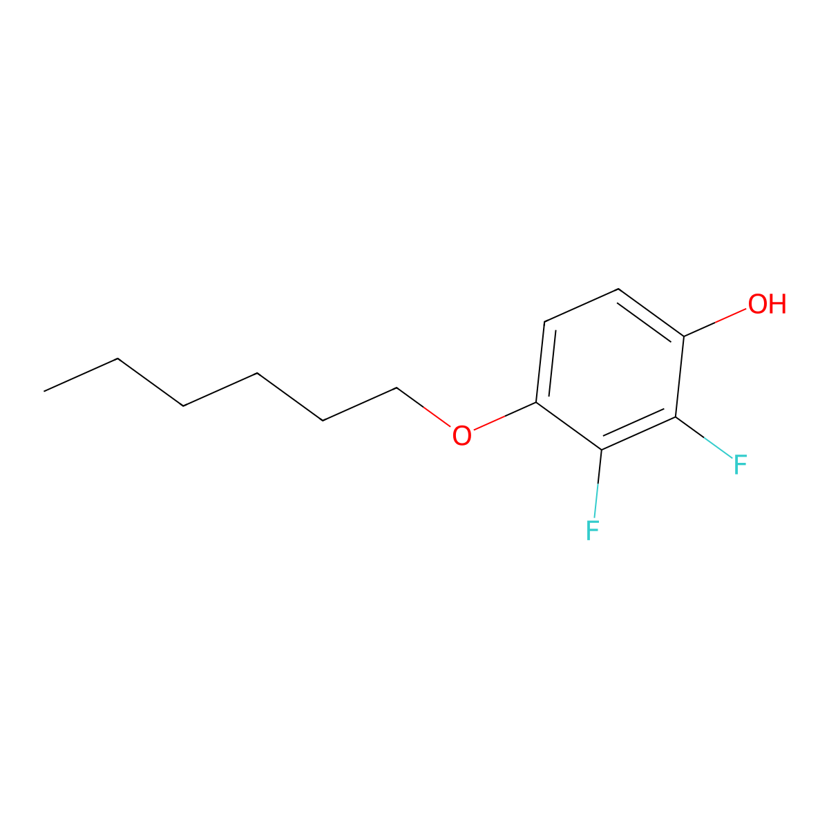 2,3-Difluoro-4-(hexyloxy)phenol molecular structure, CAS 163002-45-7