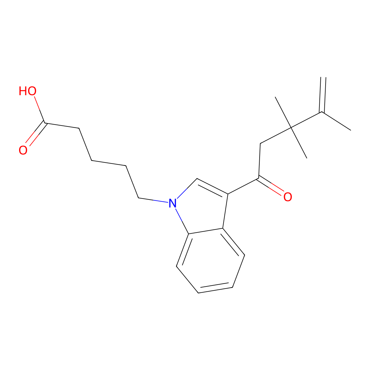 UR-144 Degradant N-pentanoic acid metabolite molecular structure, CAS 1630022-97-7