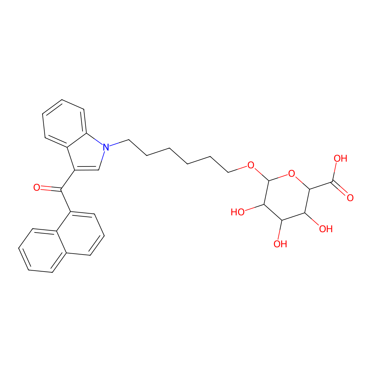 JWH 019 N-(6-hydroxyhexyl) beta-D-Glucuronide molecular structure, CAS 1630023-00-5