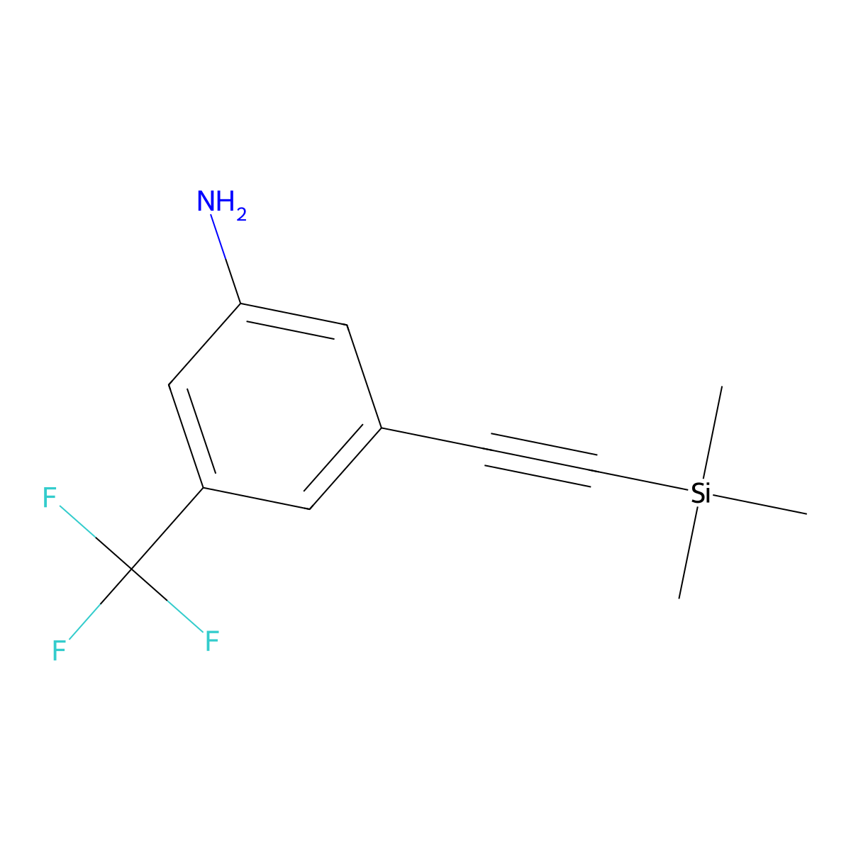 3-(Trifluoromethyl)-5-((trimethylsilyl)ethynyl)aniline molecular structure, CAS 1630054-86-2