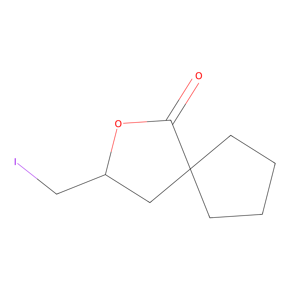 3-(Iodomethyl)-2-oxaspiro[4.4]nonan-1-one molecular structure, CAS 1630068-71-1
