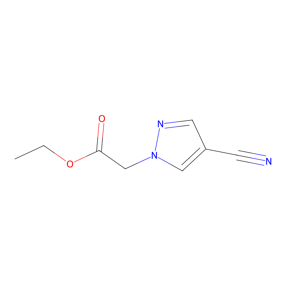 ethyl 2-(4-cyano-1H-pyrazol-1-yl)acetate molecular structure, CAS 1630080-88-4