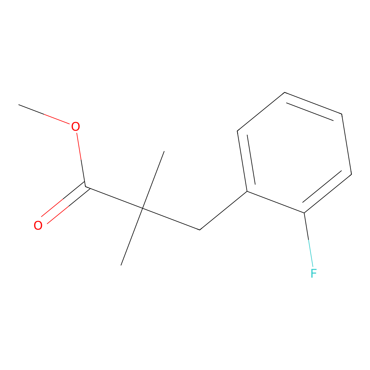 Methyl 3-(2-fluorophenyl)-2,2-dimethylpropanoate molecular structure, CAS 1630085-71-0