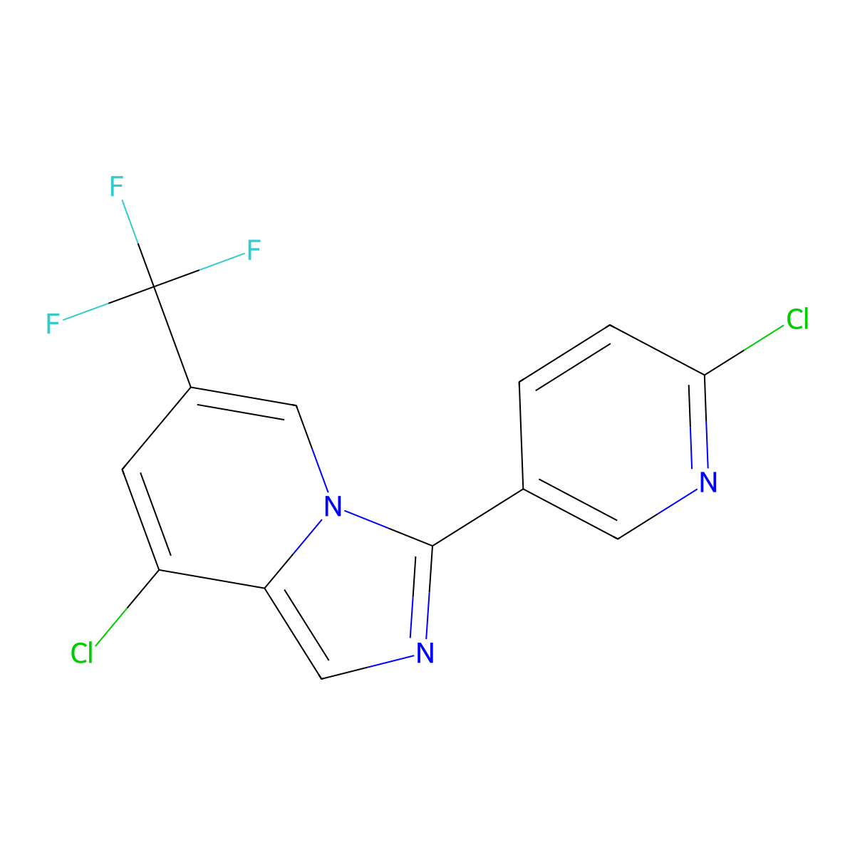 2-Chloro-5-[8-chloro-6-(trifluoromethyl)imidazo[1,5-a]pyridin-3-yl]pyridine molecular structure, CAS 1630096-66-0