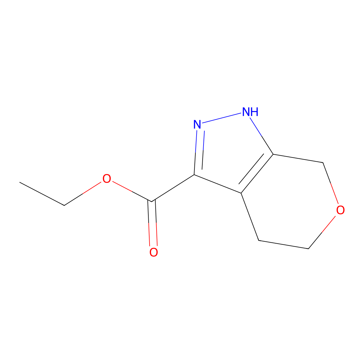 ethyl 2H,4H,5H,7H-pyrano[3,4-c]pyrazole-3-carboxylate molecular structure, CAS 1630096-71-7