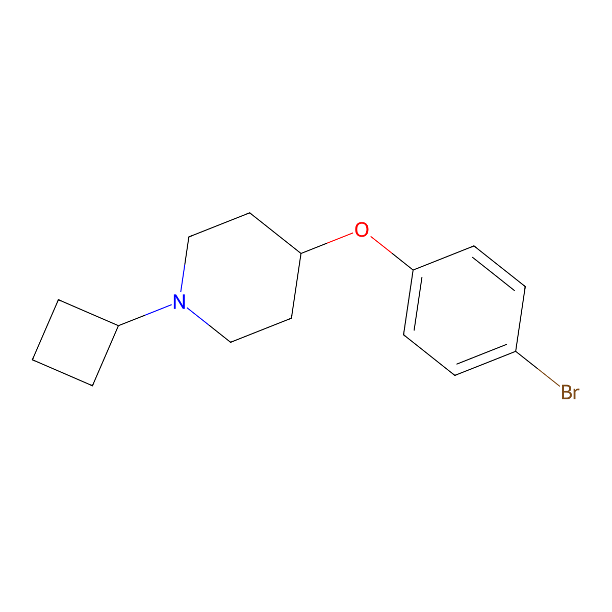 4-(4-Bromophenoxy)-1-cyclobutylpiperidine molecular structure, CAS 1630096-73-9