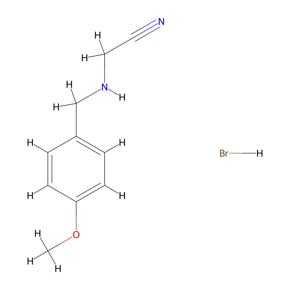 2-{[(4-Methoxyphenyl)methyl]amino}acetonitrile hydrobromide molecular structure, CAS 1630096-74-0