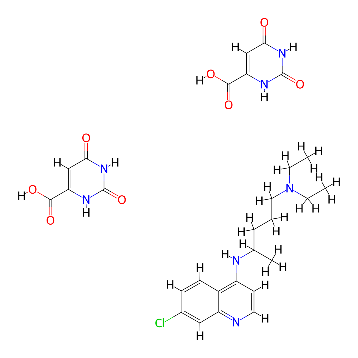 Chloroquine diorotate molecular structure, CAS 16301-30-7