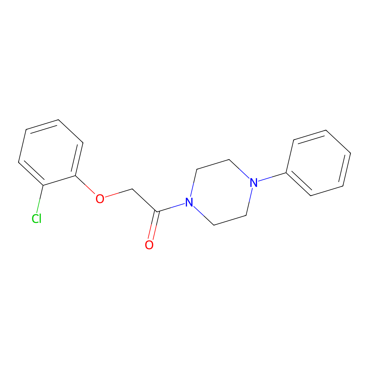 2-(2-Chlorophenoxy)-1-(4-phenylpiperazin-1-yl)ethanone molecular structure, CAS 16301-58-9