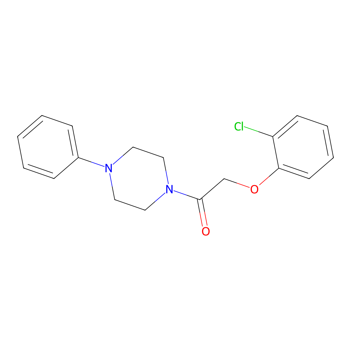 2-(2-Chlorophenoxy)-1-(4-phenylpiperazin-1-yl)ethanone molecular structure, CAS 16301-58-9