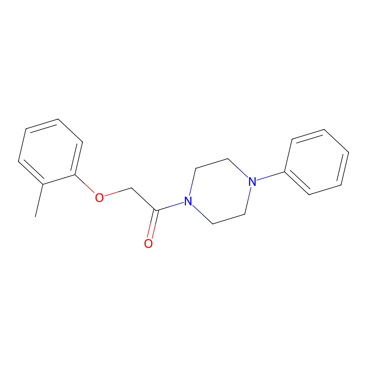 2-(2-Methylphenoxy)-1-(4-phenylpiperazin-1-yl)ethanone molecular structure, CAS 16301-59-0