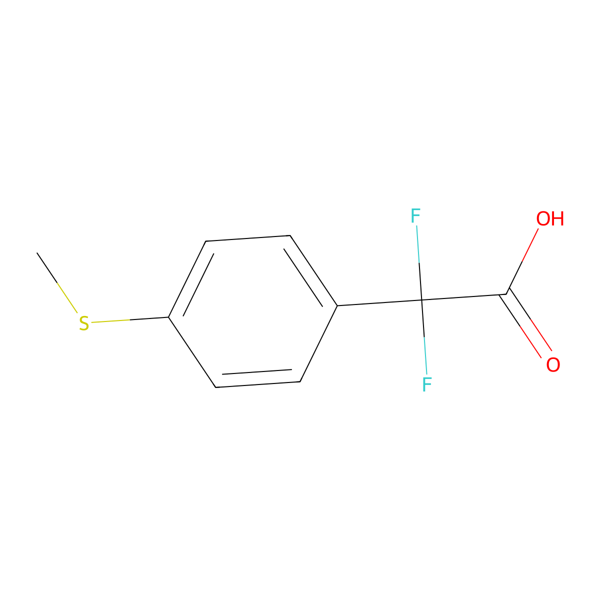 2,2-Difluoro-2-[4-(methylsulfanyl)phenyl]acetic acid molecular structure, CAS 1630101-13-1