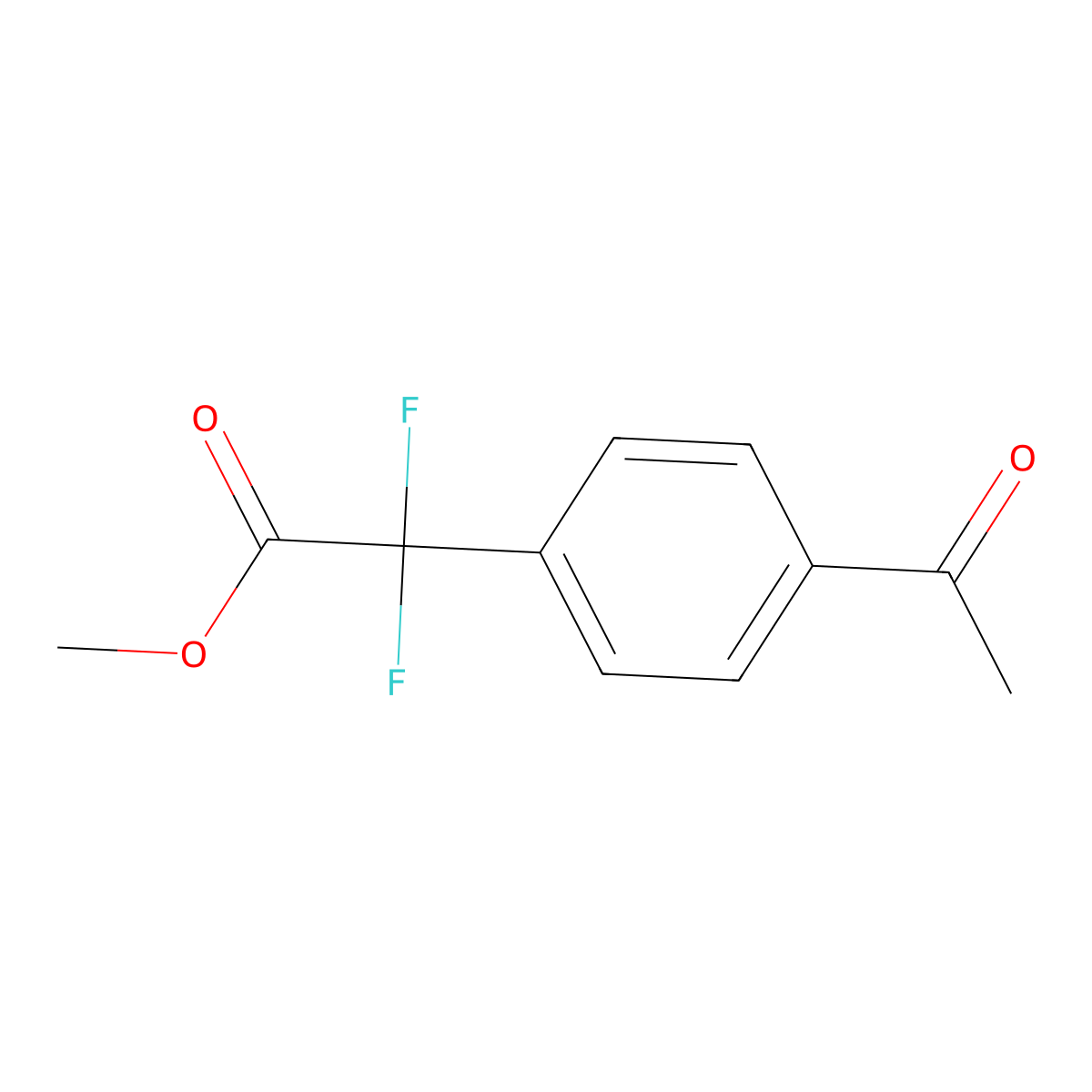 Methyl 2-(4-acetylphenyl)-2,2-difluoroacetate molecular structure, CAS 1630101-15-3