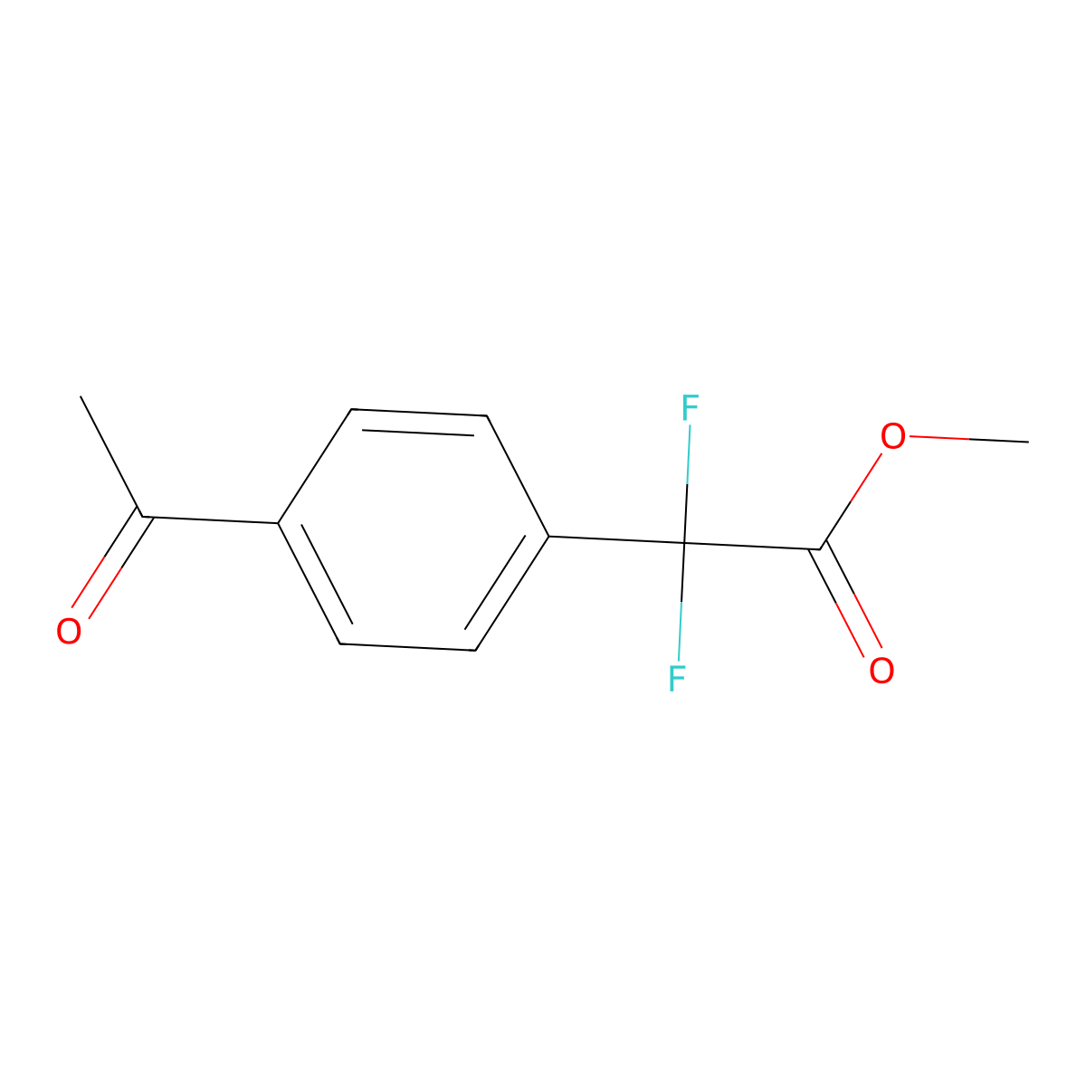 Methyl 2-(4-acetylphenyl)-2,2-difluoroacetate molecular structure, CAS 1630101-15-3
