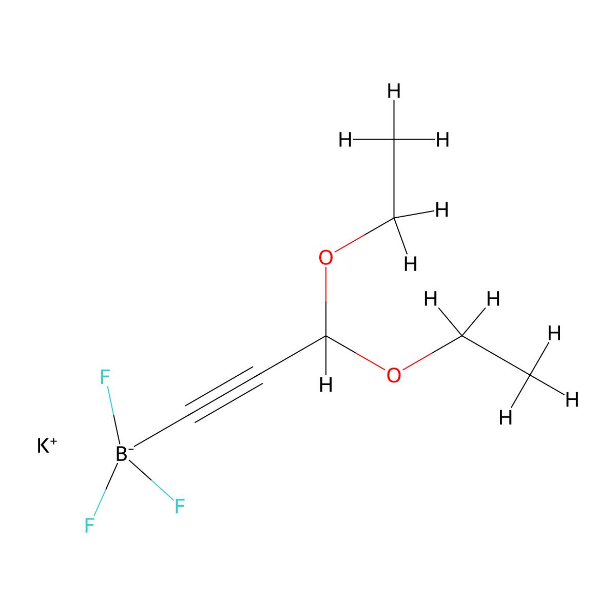 Potassium (3,3-diethoxyprop-1-yn-1-yl)trifluoroboranuide molecular structure, CAS 1630103-81-9