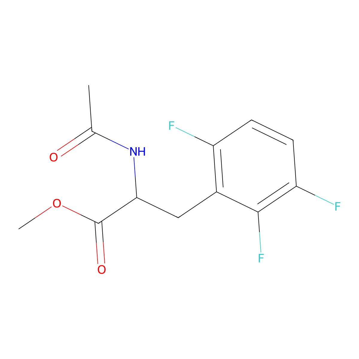 methyl (2S)-2-acetamido-3-(2,3,6-trifluorophenyl)propanoate molecular structure, CAS 1630114-55-4